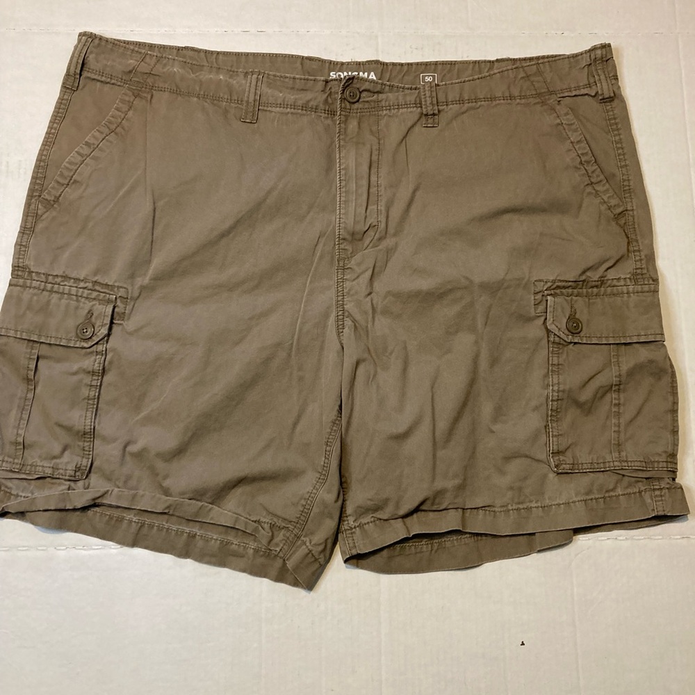 Sonoma Brown Cargo Pants Relaxed Fit Cotton
